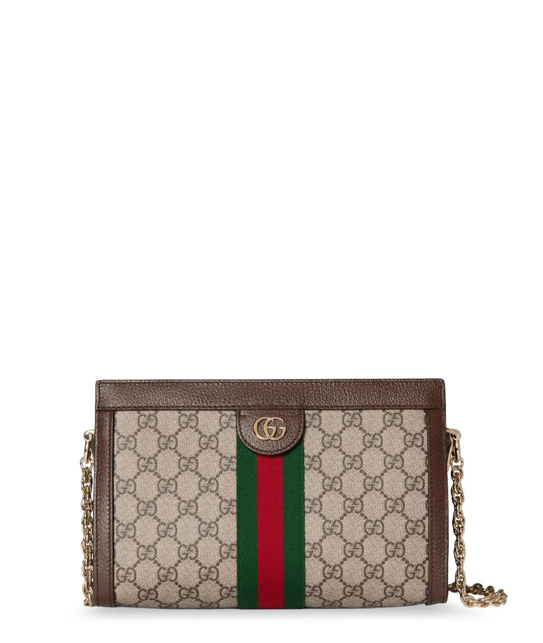GUCCI Бежевая тканевая сумка через плечо, фото 1