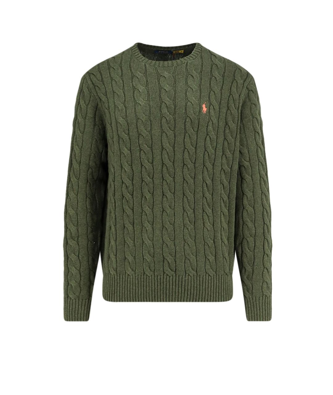 POLO RALPH LAUREN Зеленый хлопковый джемпер / свитер, фото 1