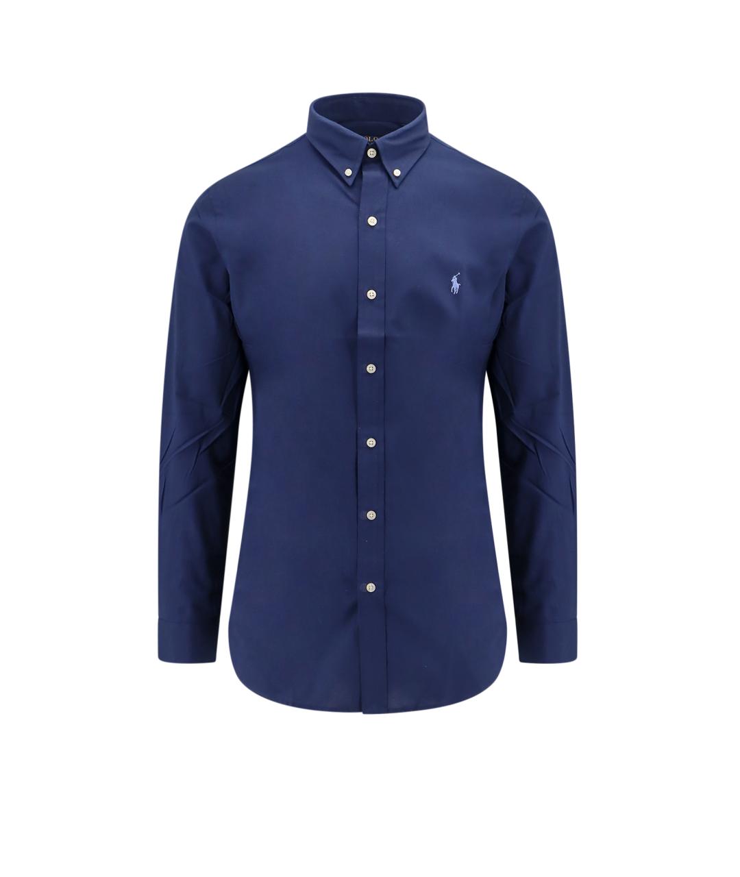 POLO RALPH LAUREN Синяя хлопковая классическая рубашка, фото 1