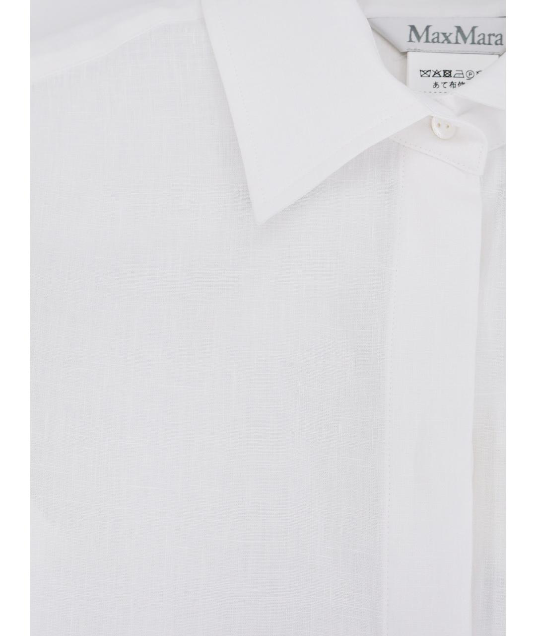 MAX MARA Белая льняная рубашка, фото 3