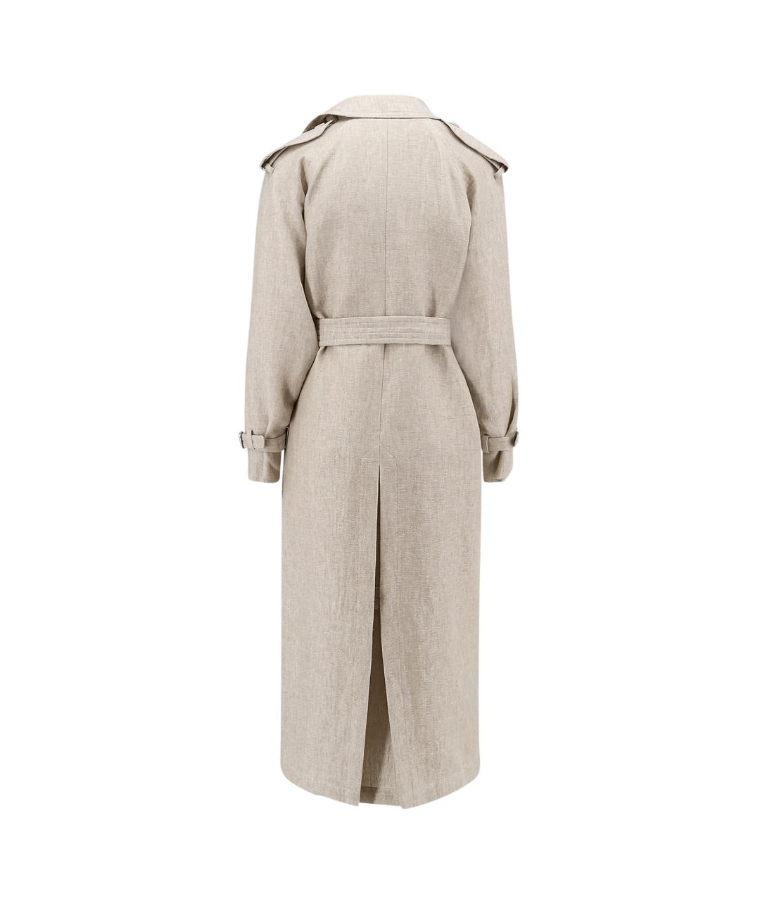 MAX MARA Бежевое льняное пальто, фото 2