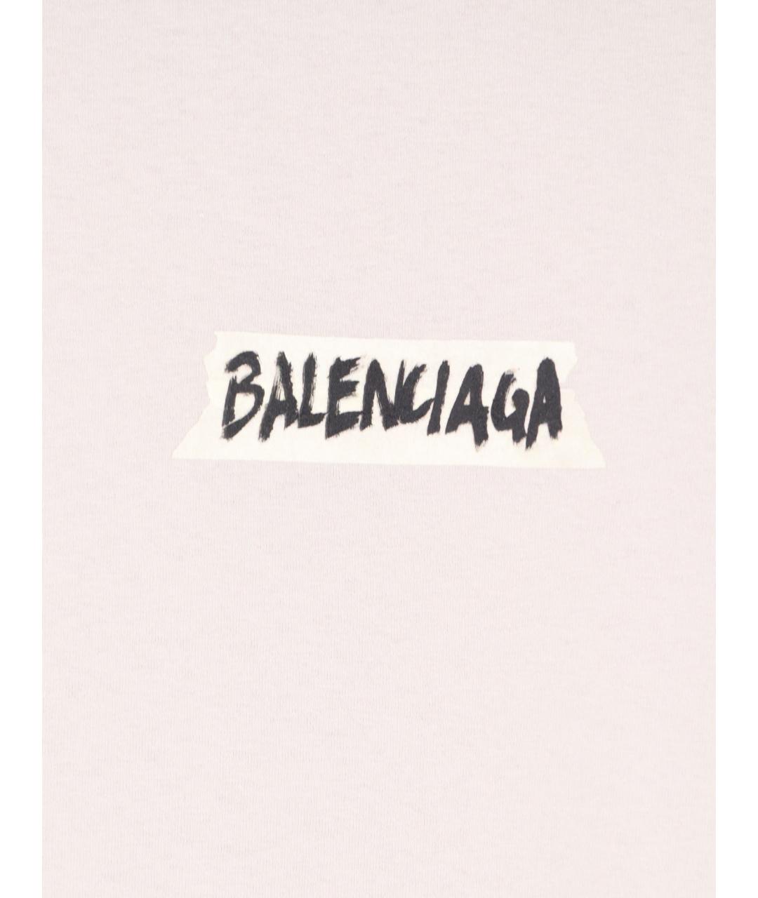 BALENCIAGA Белая хлопковая футболка, фото 3