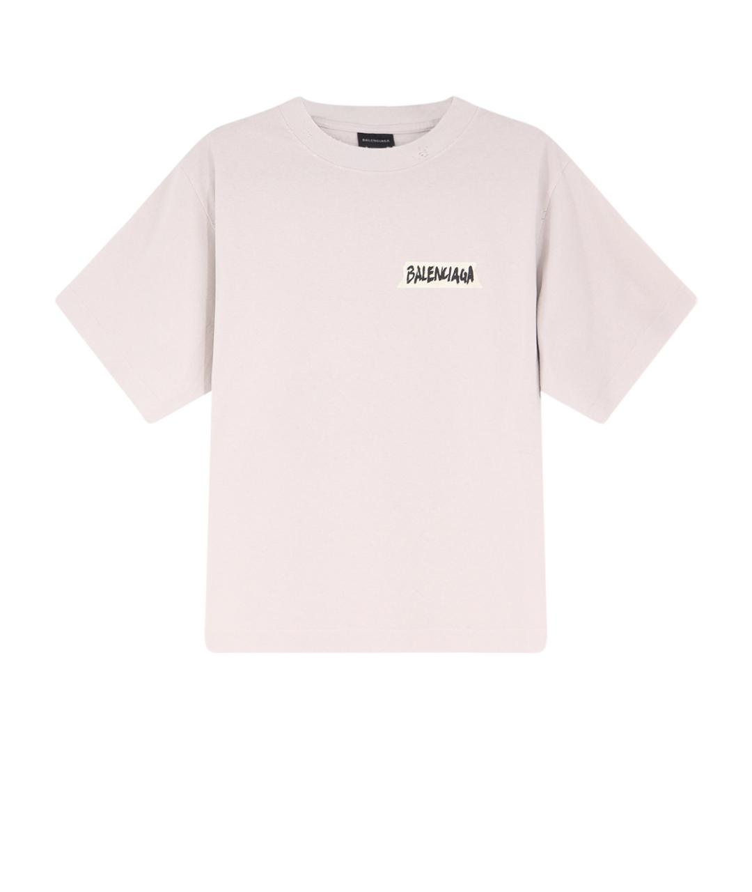 BALENCIAGA Белая хлопковая футболка, фото 1