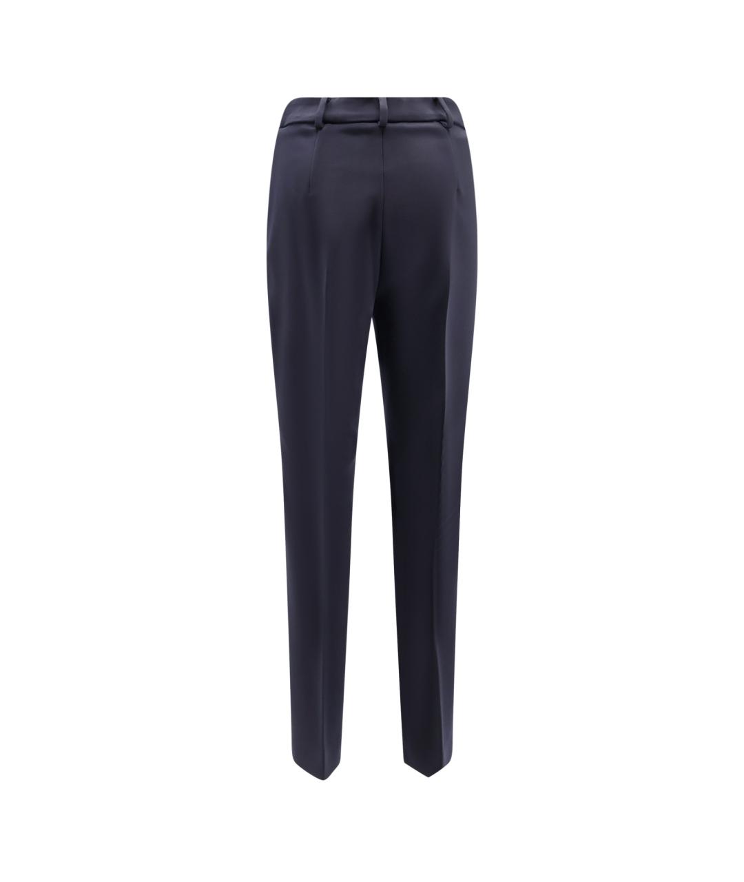 MAX MARA Темно-синие шерстяные брюки узкие, фото 2