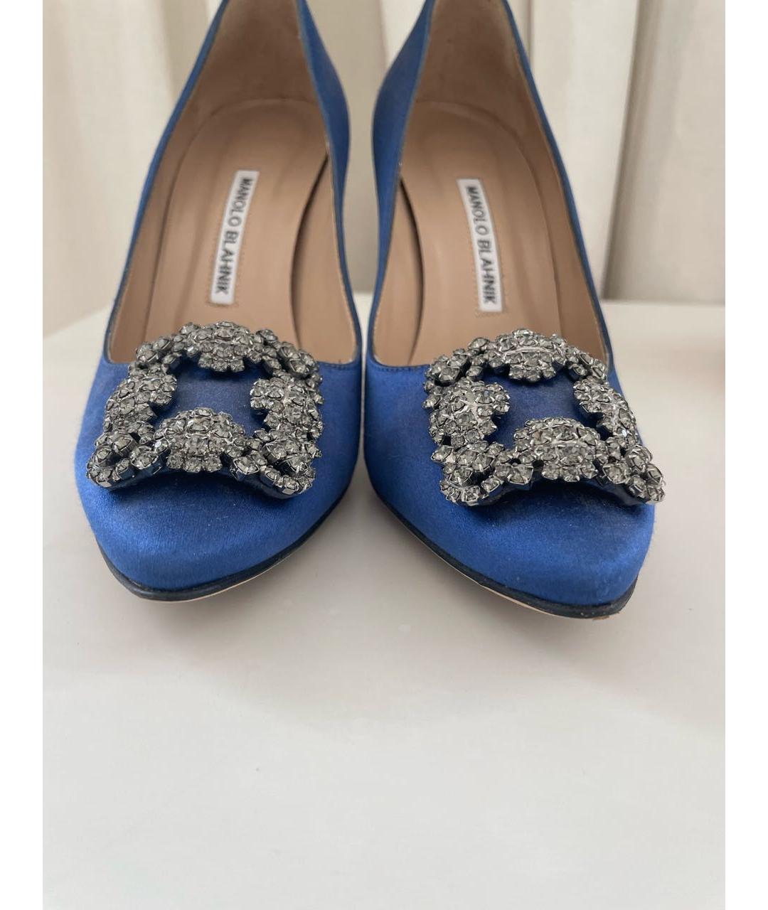 MANOLO BLAHNIK Темно-синие замшевые туфли, фото 2