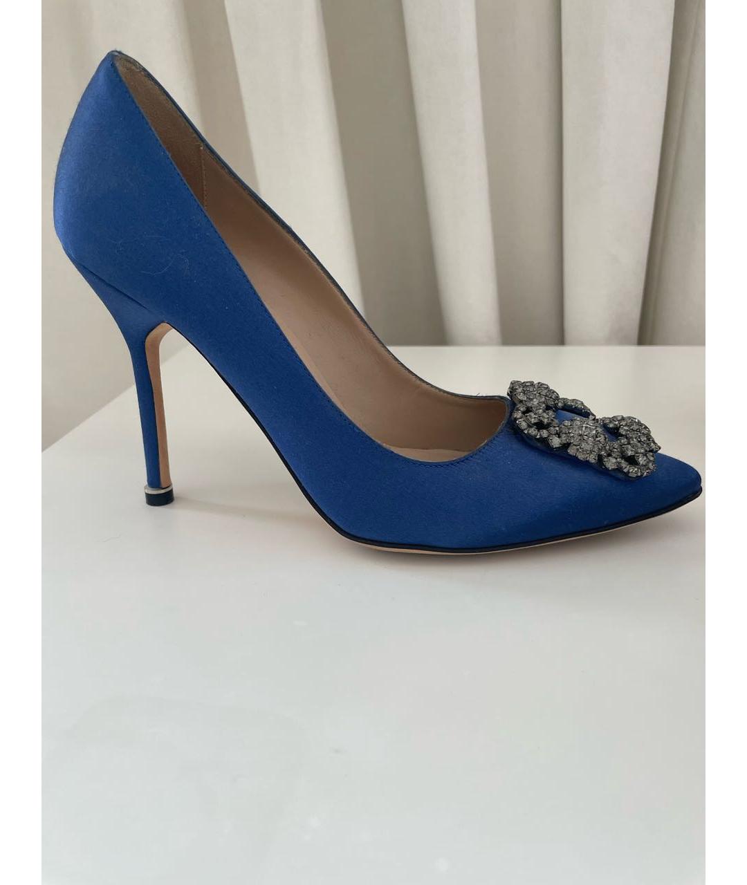 MANOLO BLAHNIK Темно-синие замшевые туфли, фото 7