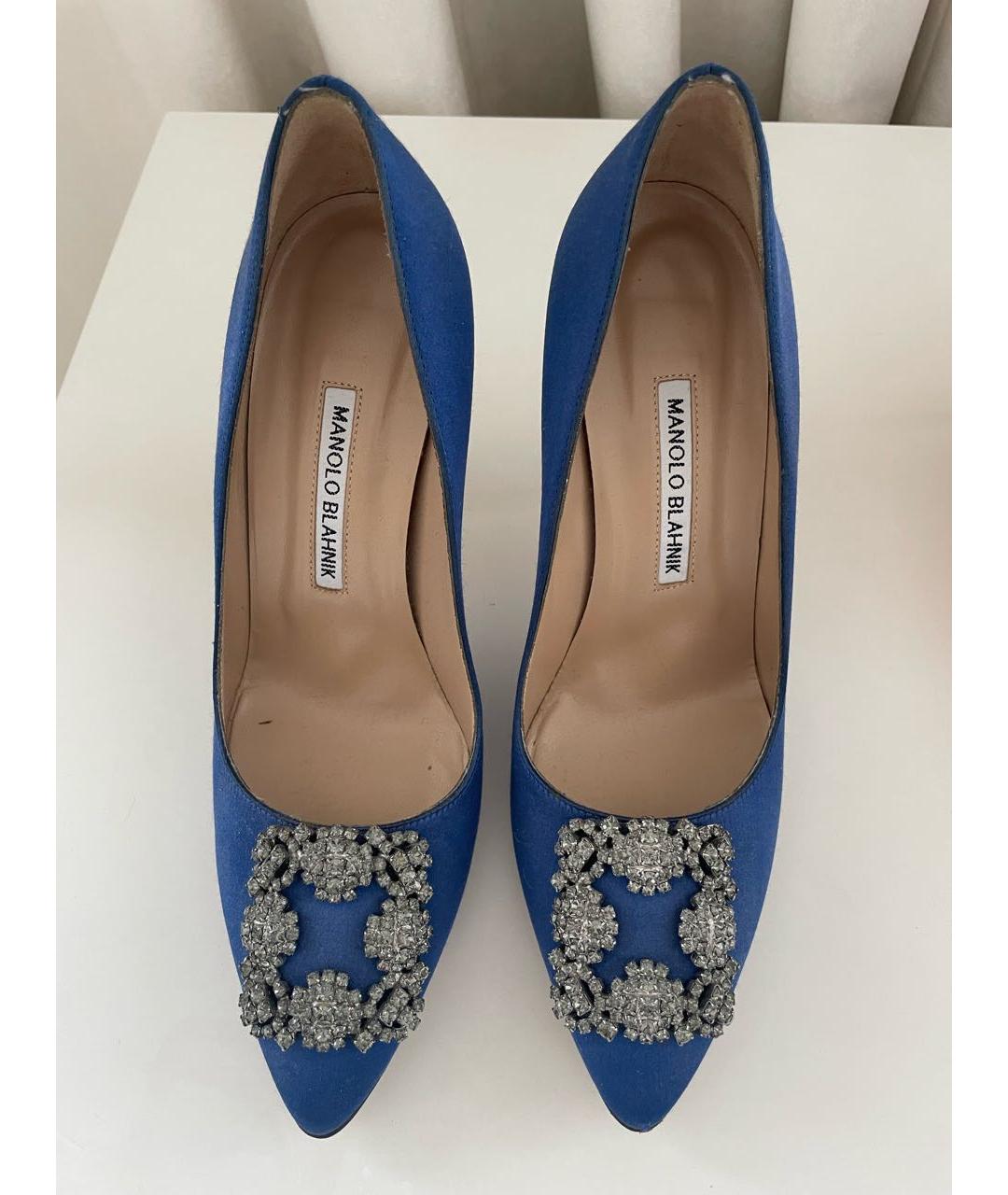 MANOLO BLAHNIK Темно-синие замшевые туфли, фото 5