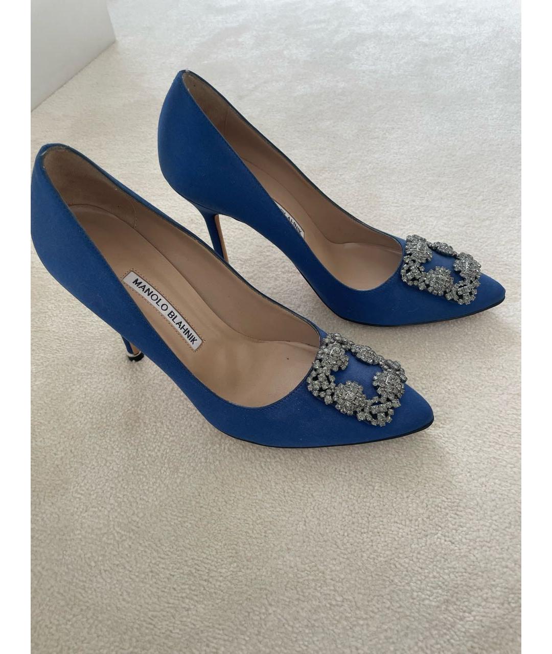 MANOLO BLAHNIK Темно-синие замшевые туфли, фото 3