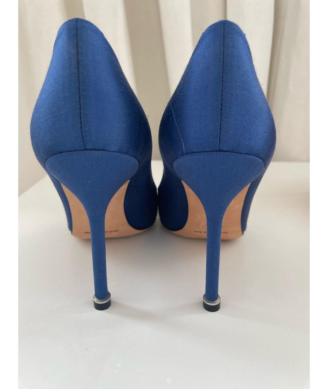 MANOLO BLAHNIK Темно-синие замшевые туфли, фото 4