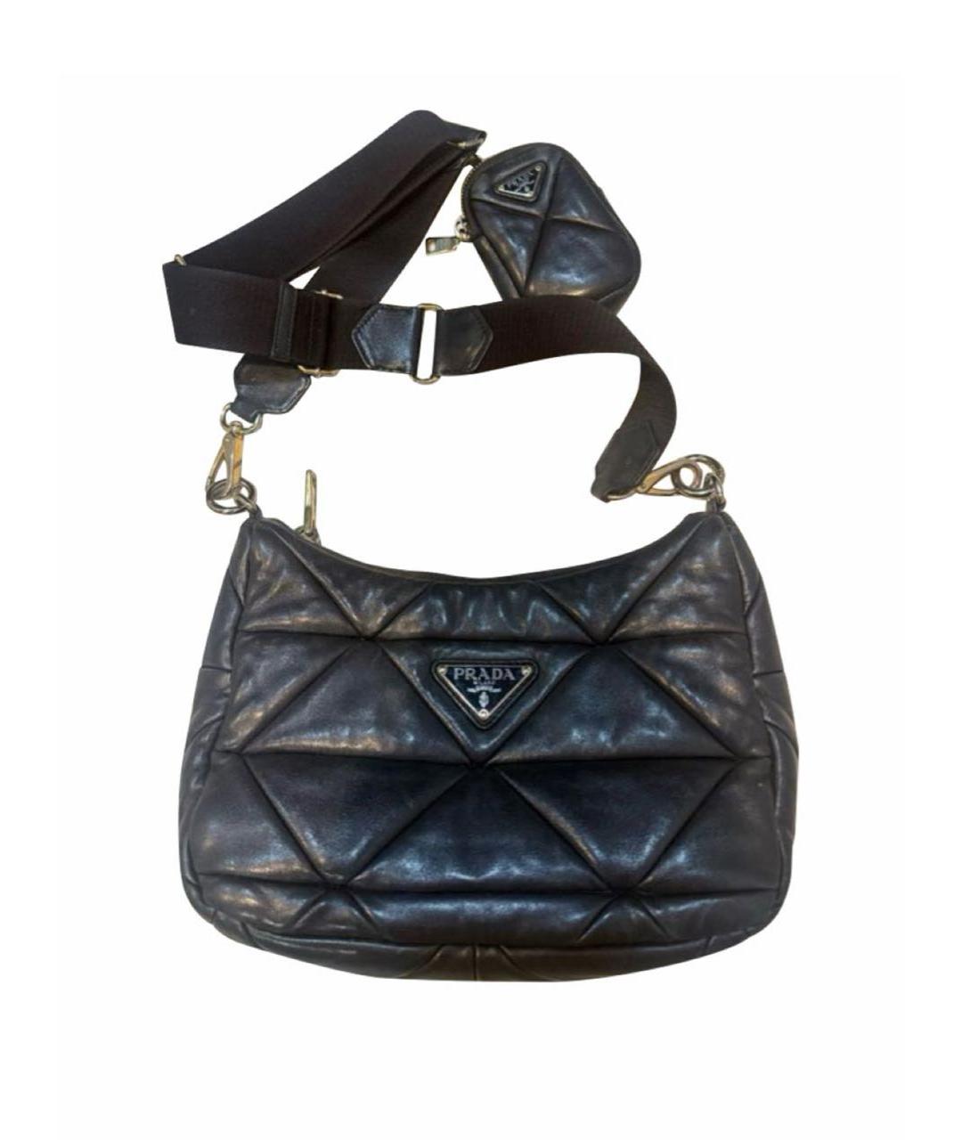 PRADA Черная сумка через плечо из искусственной кожи, фото 1