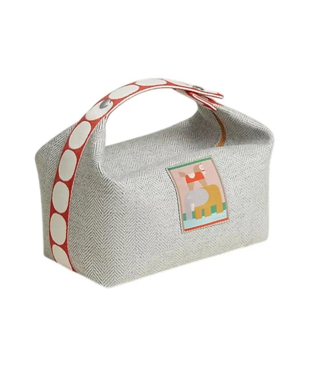 HERMES Серая хлопковая косметичка, фото 1