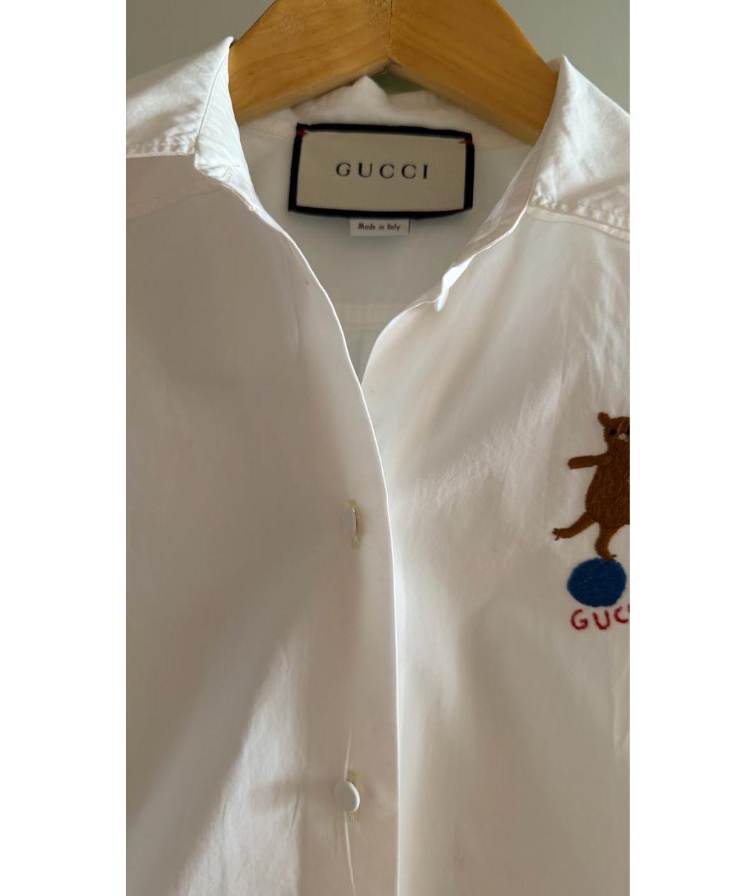 GUCCI Белая хлопковая рубашка, фото 4