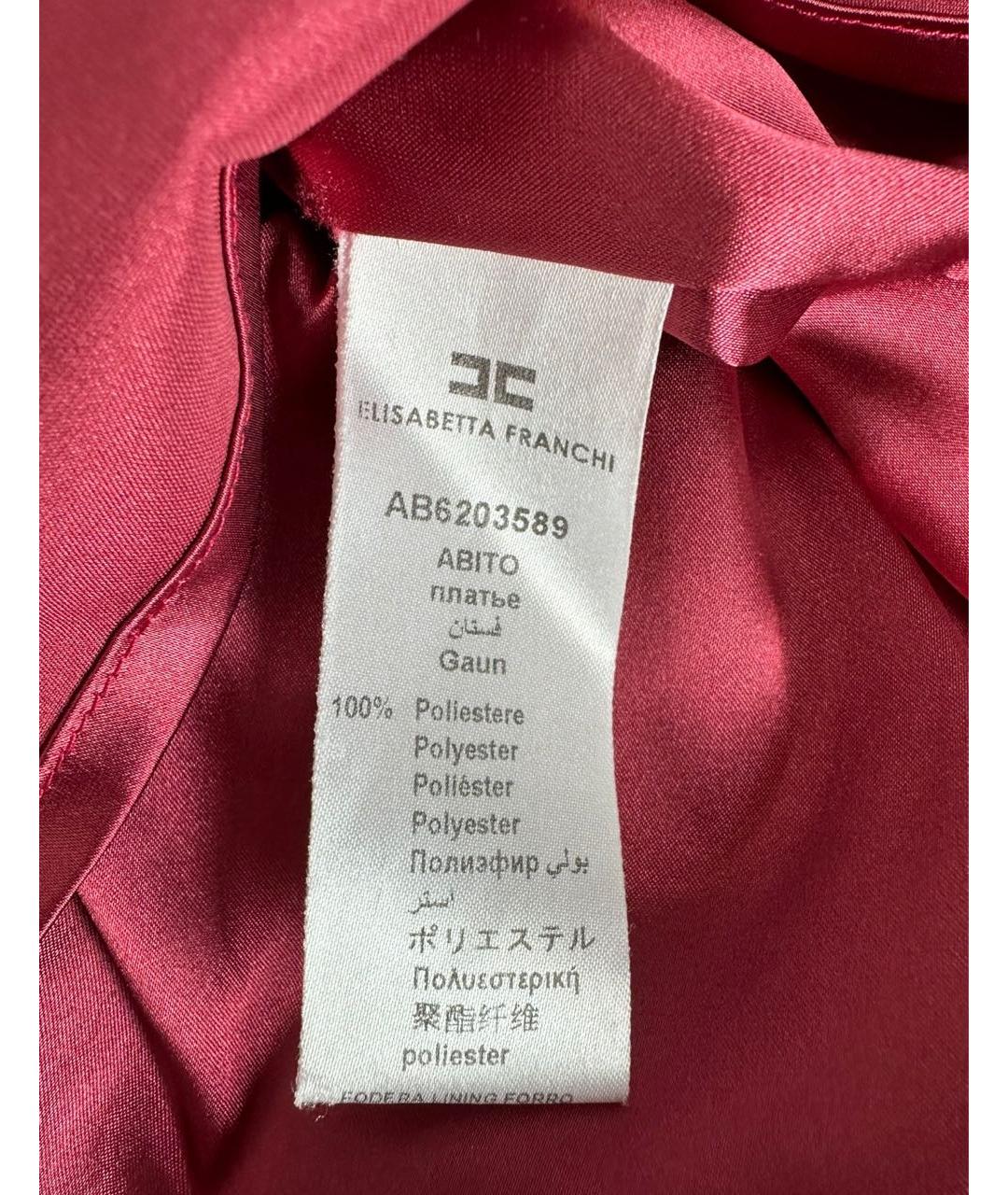 ELISABETTA FRANCHI Бордовое полиэстеровое платье, фото 6