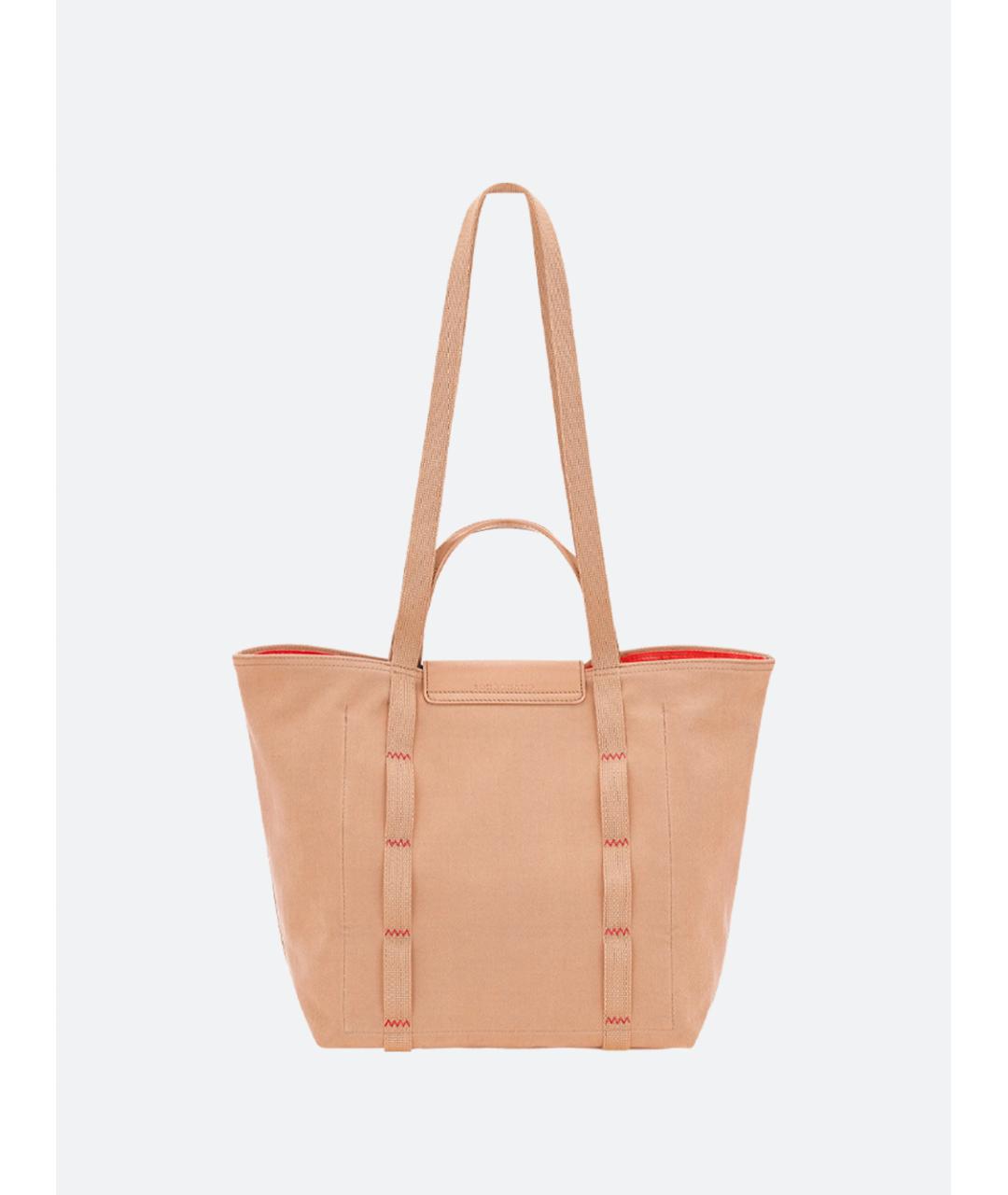 LONGCHAMP Бежевая хлопковая сумка тоут, фото 2