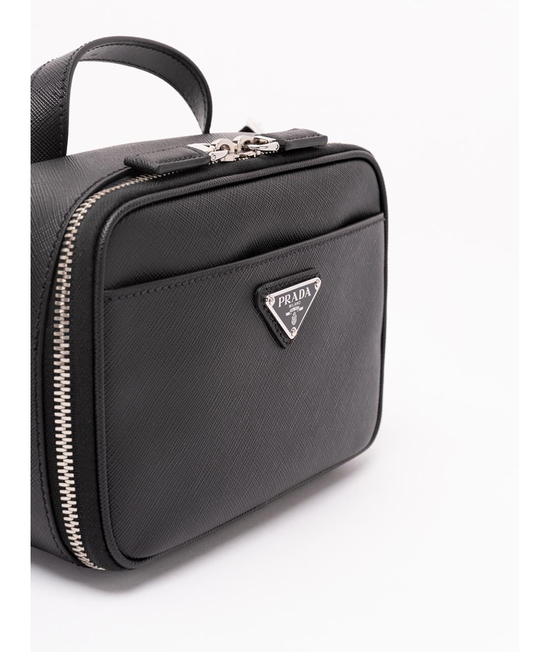 PRADA Черная кожаная сумка тоут, фото 5