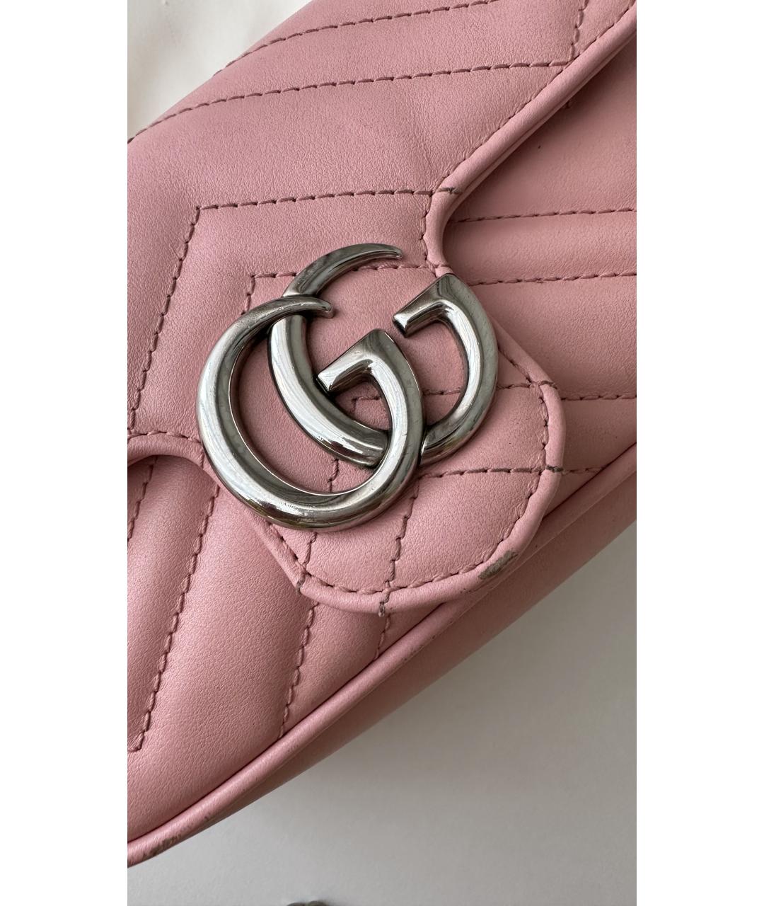 GUCCI Розовая кожаная сумка через плечо, фото 7