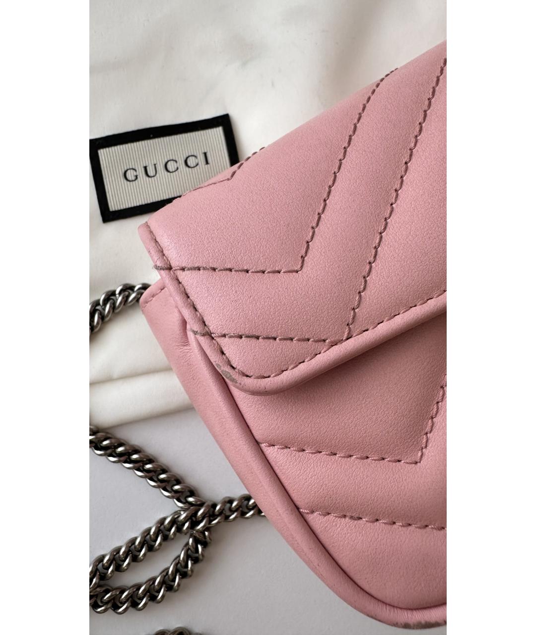 GUCCI Розовая кожаная сумка через плечо, фото 8