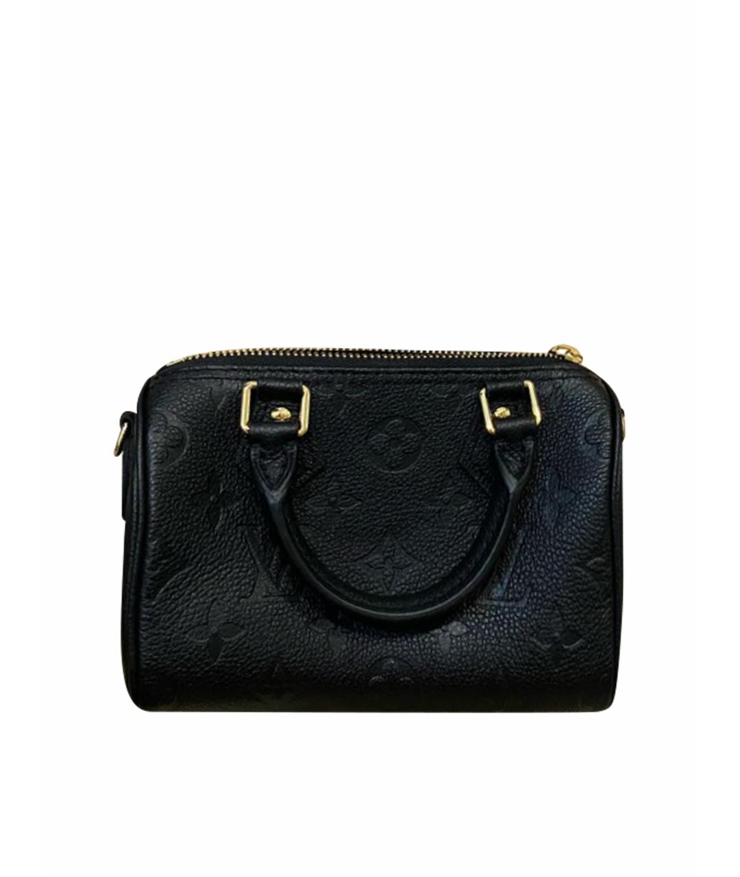 LOUIS VUITTON Черная кожаная сумка с короткими ручками, фото 1
