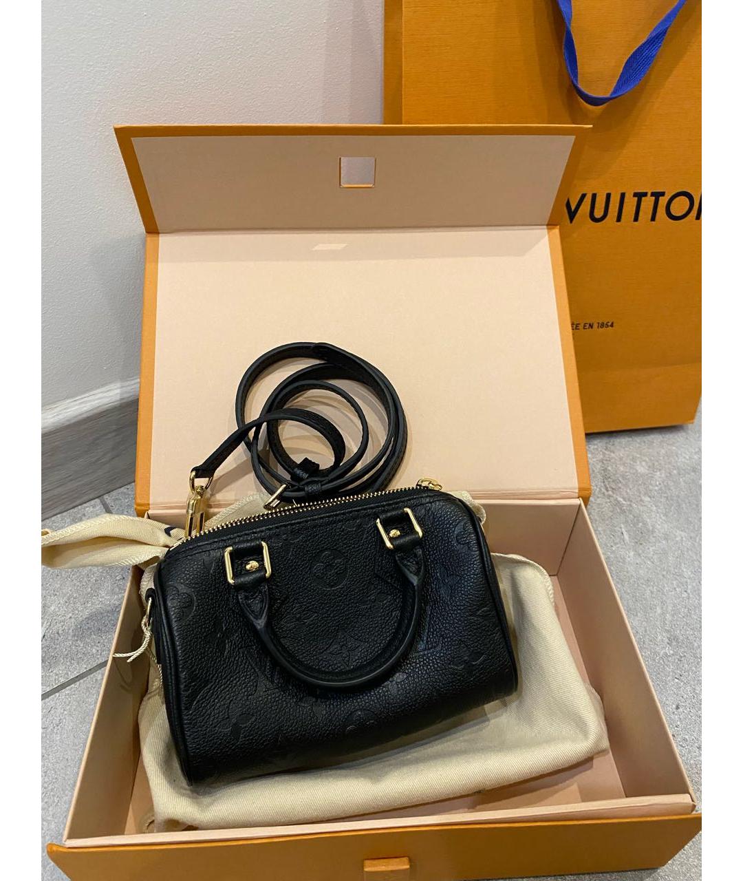 LOUIS VUITTON Черная кожаная сумка с короткими ручками, фото 7