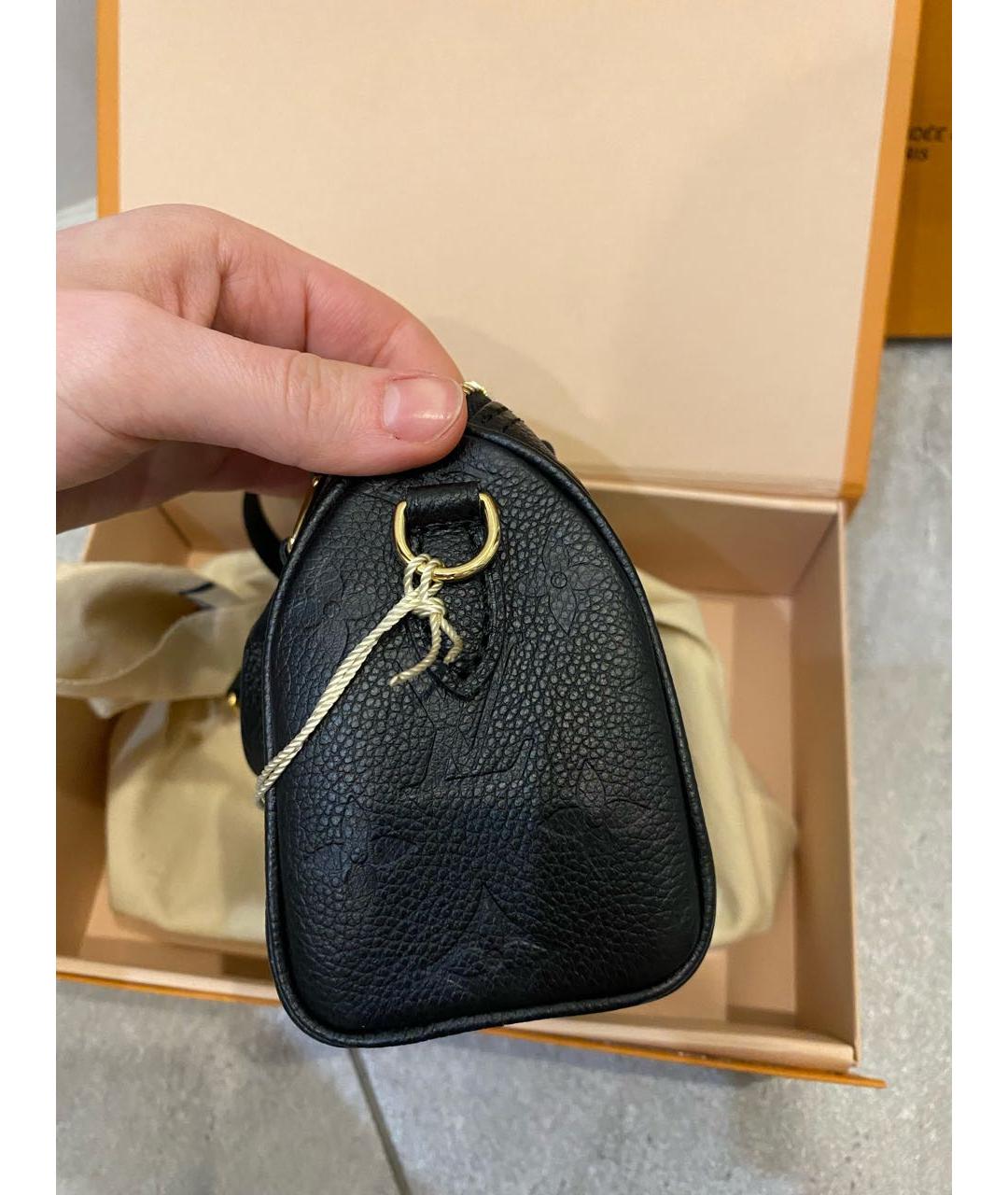 LOUIS VUITTON Черная кожаная сумка с короткими ручками, фото 2