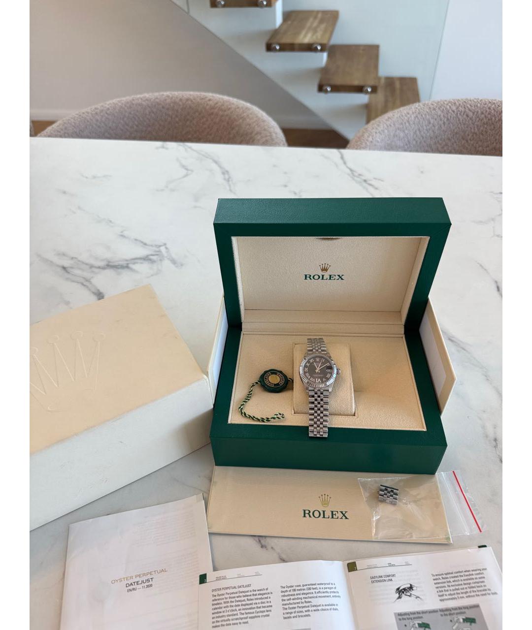 ROLEX Серебряные часы из белого золота, фото 4