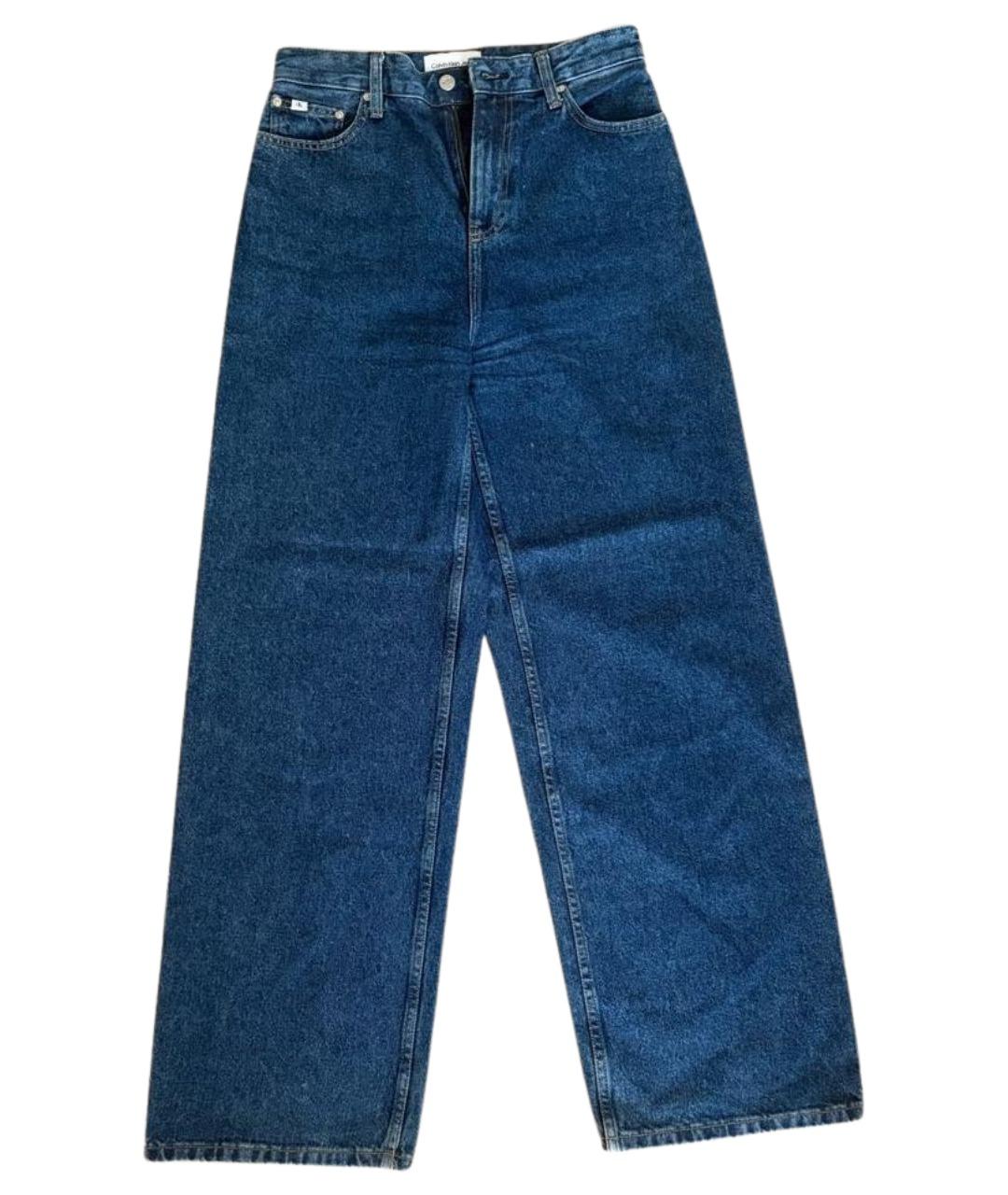 CALVIN KLEIN Синие хлопковые прямые джинсы, фото 1