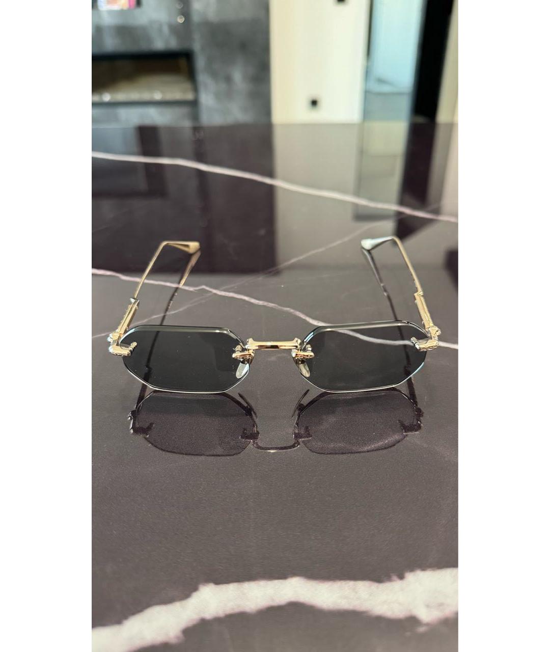 CHROME HEARTS Золотые металлические солнцезащитные очки, фото 7
