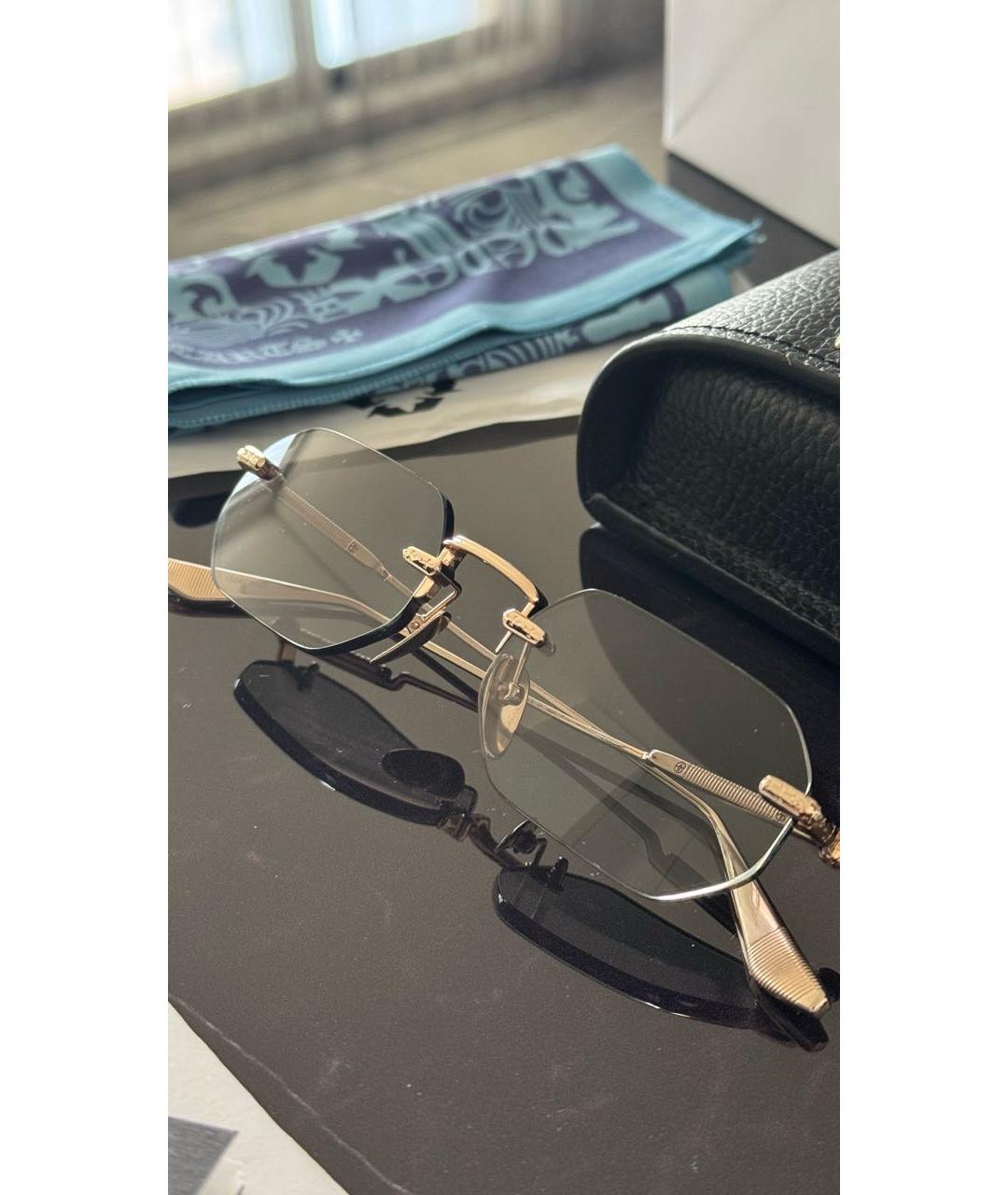 CHROME HEARTS Золотые металлические солнцезащитные очки, фото 5