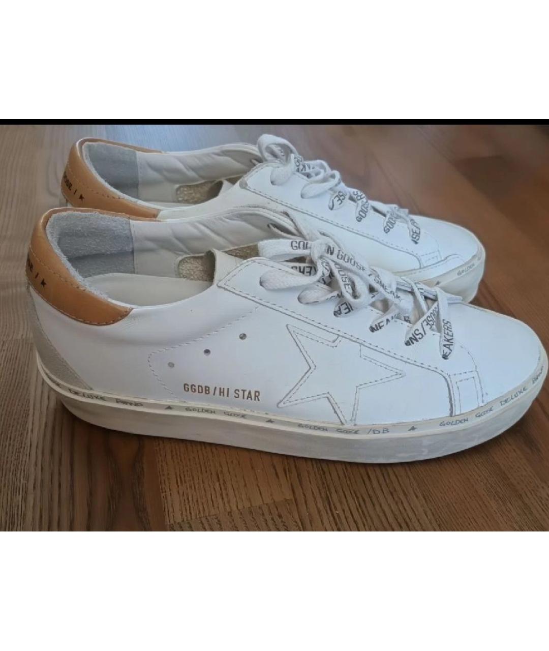 GOLDEN GOOSE Белые кожаные кеды, фото 10
