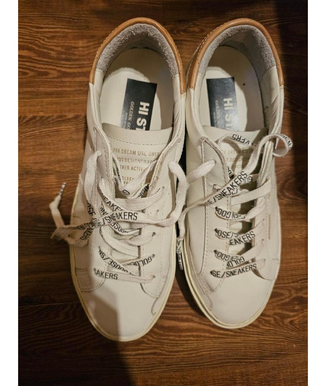 GOLDEN GOOSE Белые кожаные кеды, фото 2