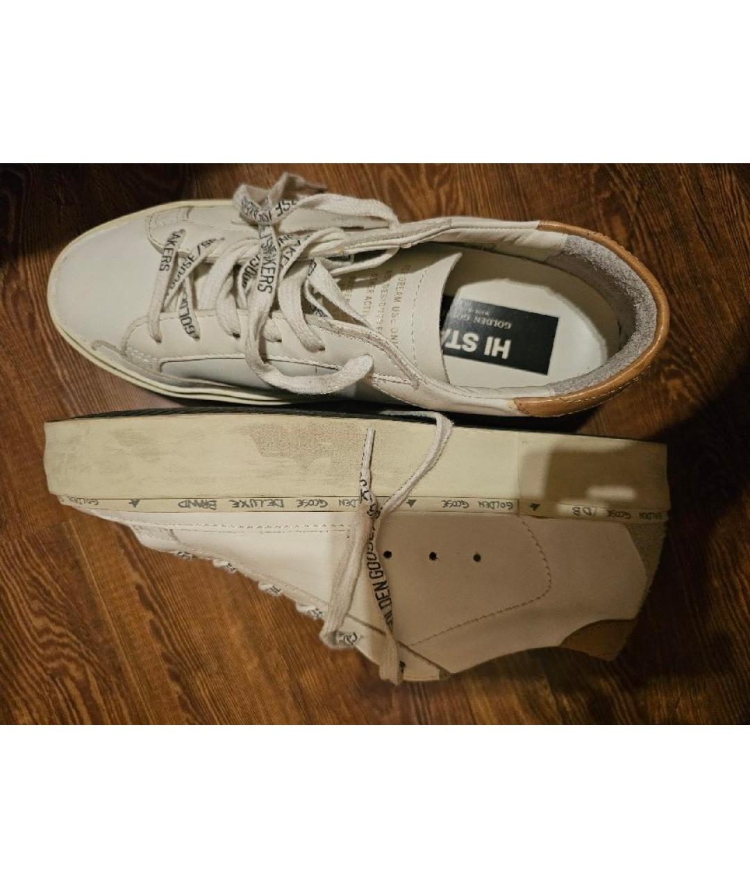 GOLDEN GOOSE Белые кожаные кеды, фото 3
