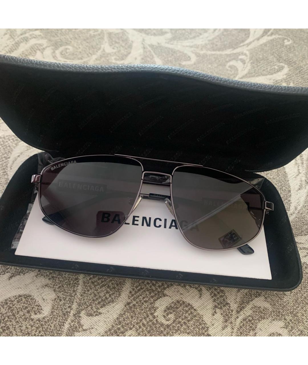 BALENCIAGA Черные металлические солнцезащитные очки, фото 4