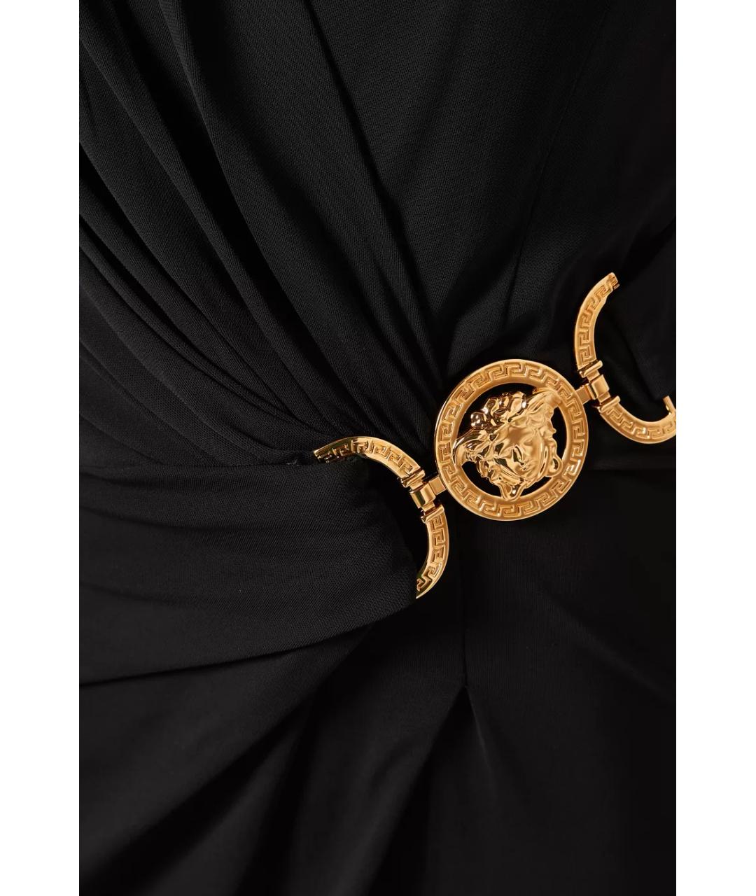 VERSACE Черное вискозное коктейльное платье, фото 5