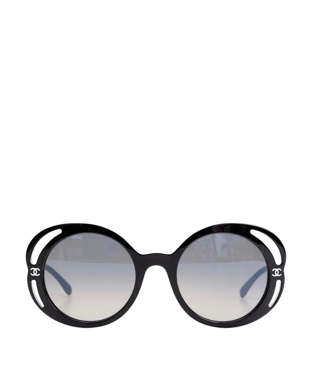 CHANEL Черные пластиковые солнцезащитные очки, фото 1