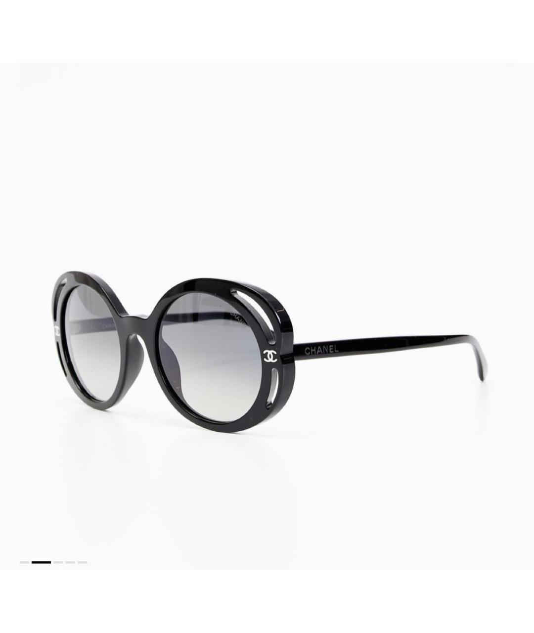 CHANEL Черные пластиковые солнцезащитные очки, фото 3