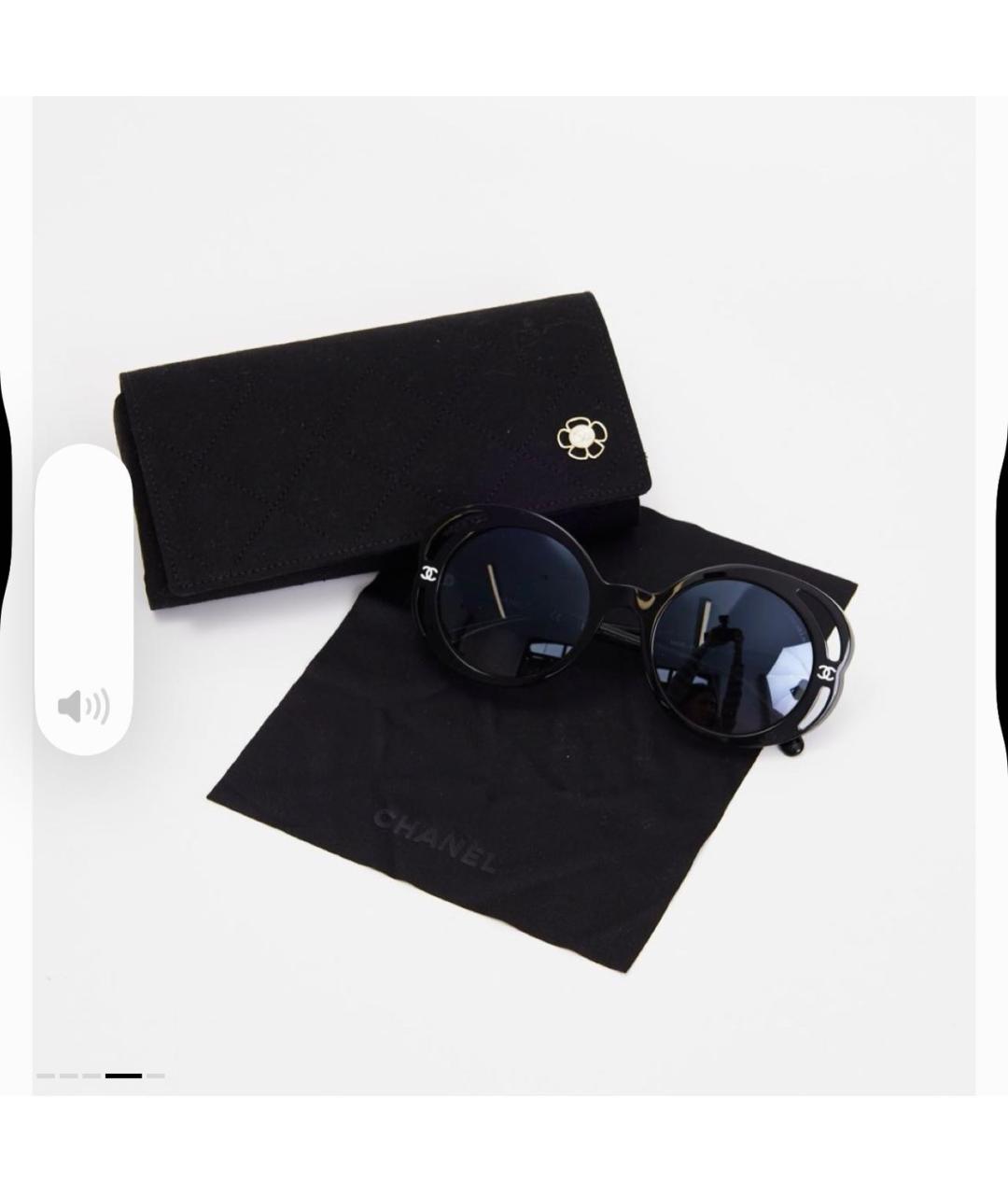 CHANEL Черные пластиковые солнцезащитные очки, фото 4
