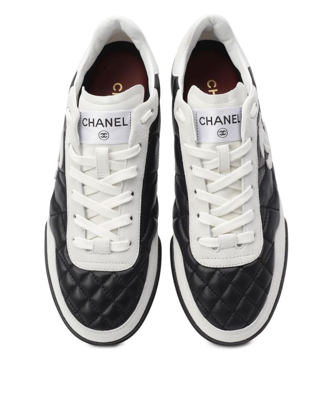 CHANEL Черные кожаные кроссовки, фото 2