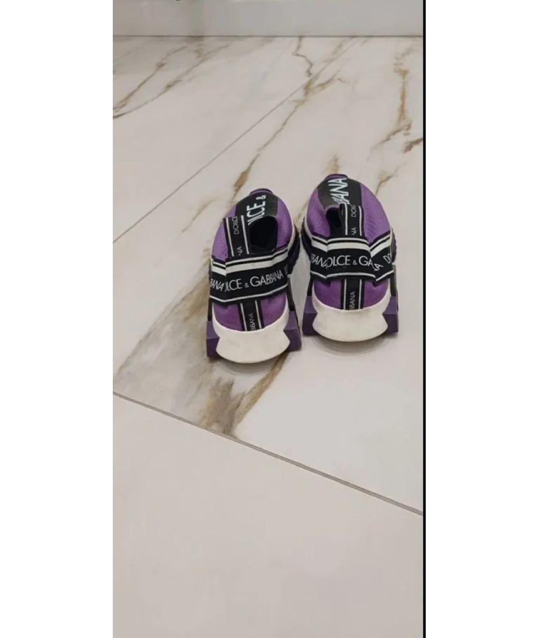 DOLCE&GABBANA Фиолетовые текстильные кроссовки, фото 4