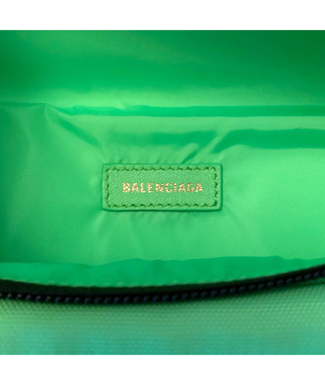BALENCIAGA Салатовая синтетическая поясная сумка, фото 4