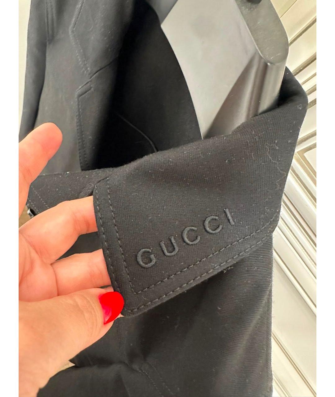 GUCCI Черный хлопковый жакет/пиджак, фото 2