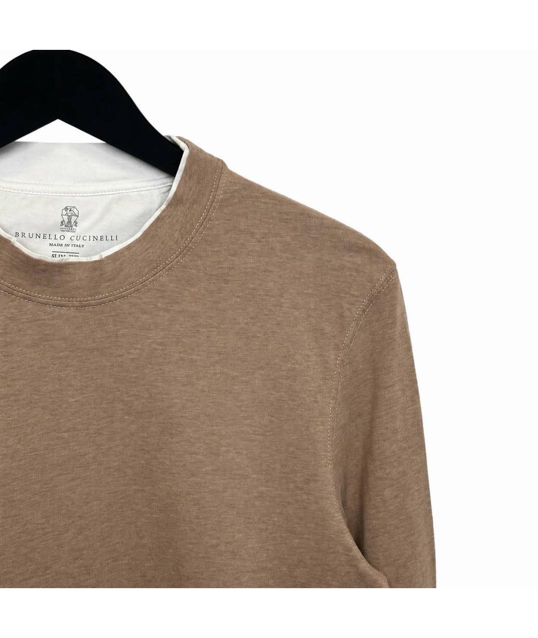 BRUNELLO CUCINELLI Бежевый хлопковый джемпер / свитер, фото 2