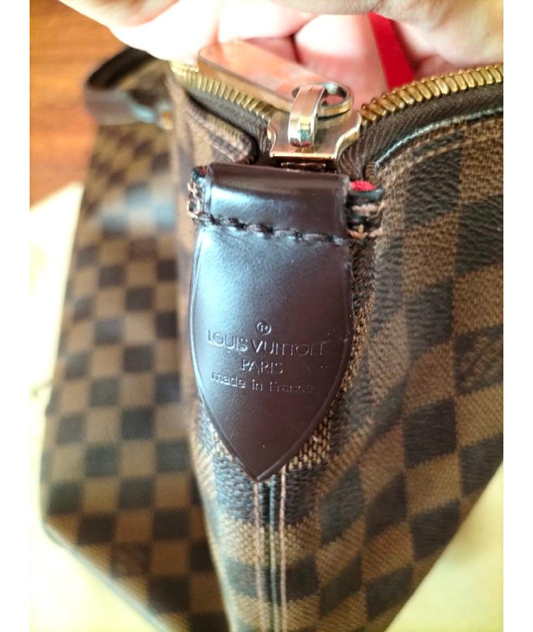 LOUIS VUITTON Коричневая кожаная сумка тоут, фото 4