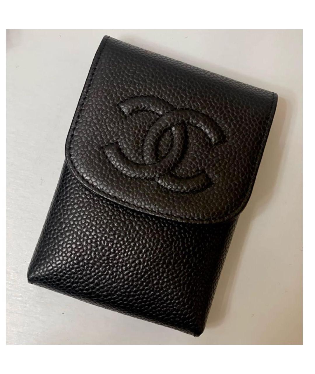 CHANEL Черный кожаный кошелек, фото 2