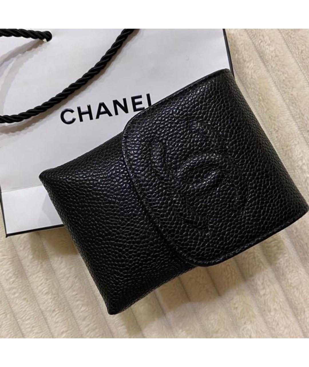 CHANEL Черный кожаный кошелек, фото 5