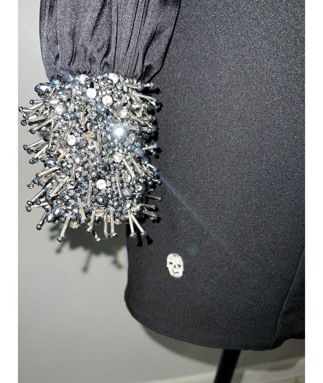 PHILIPP PLEIN Черное вискозное коктейльное платье, фото 4