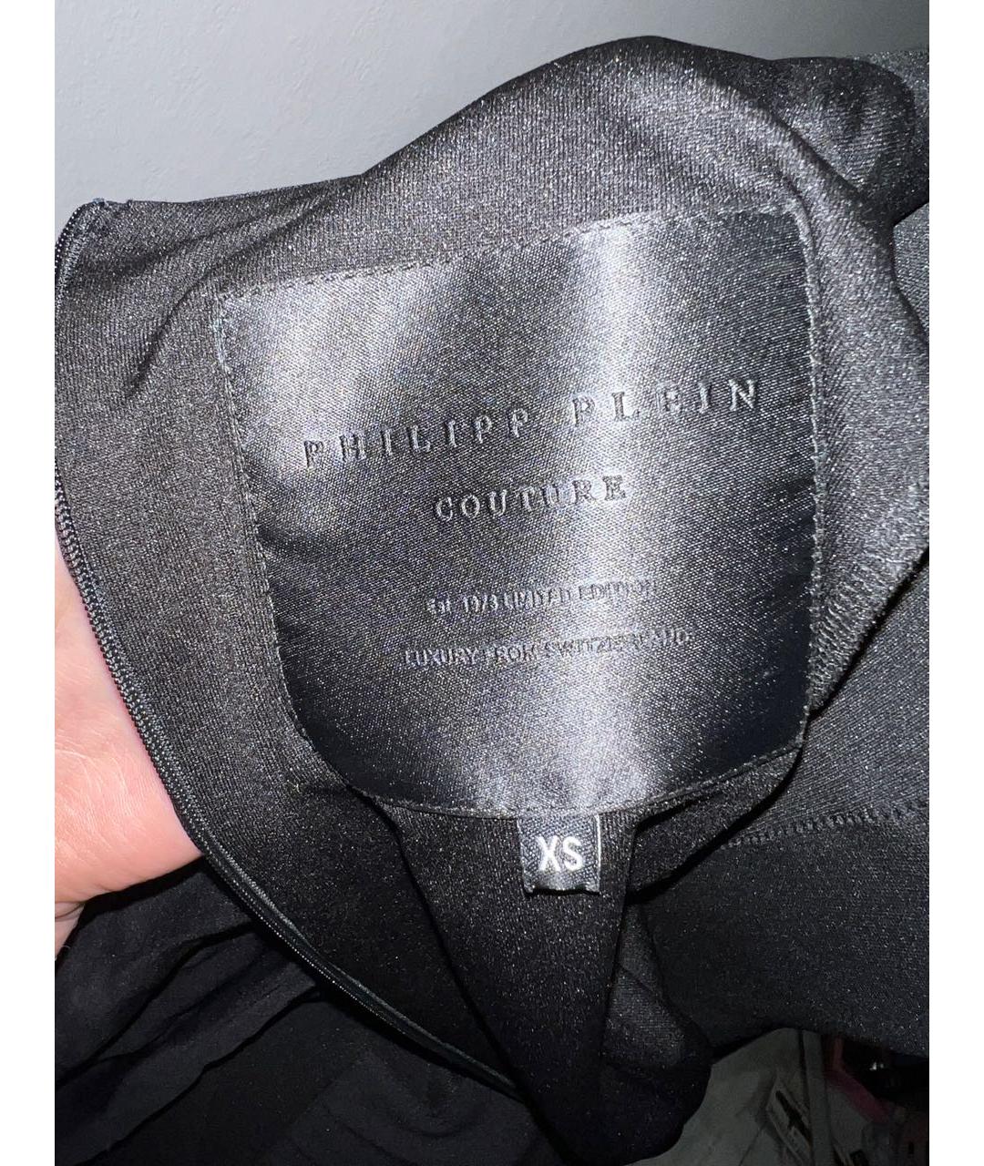 PHILIPP PLEIN Черное вискозное коктейльное платье, фото 5