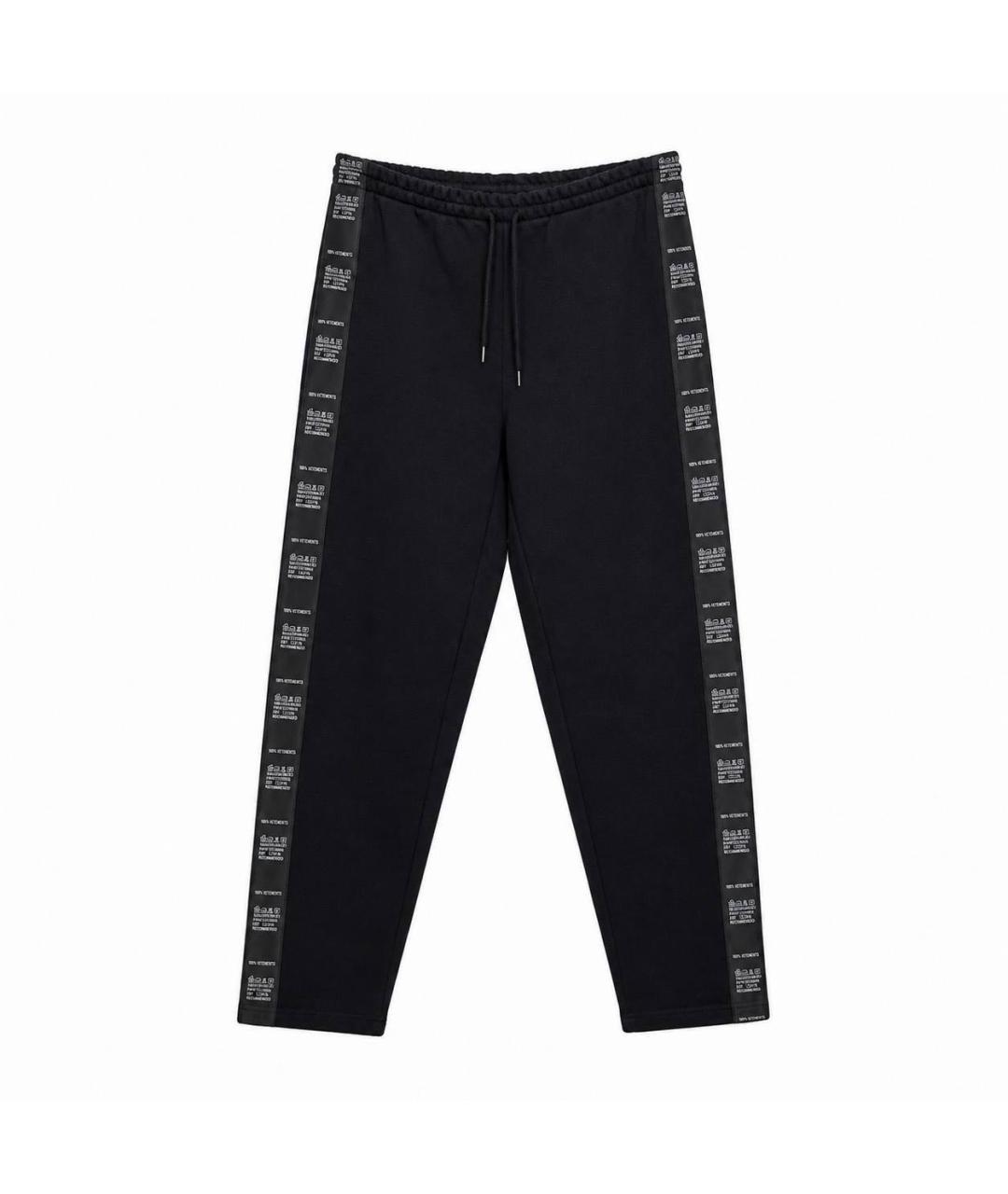 VETEMENTS Черные хлопковые прямые брюки, фото 1