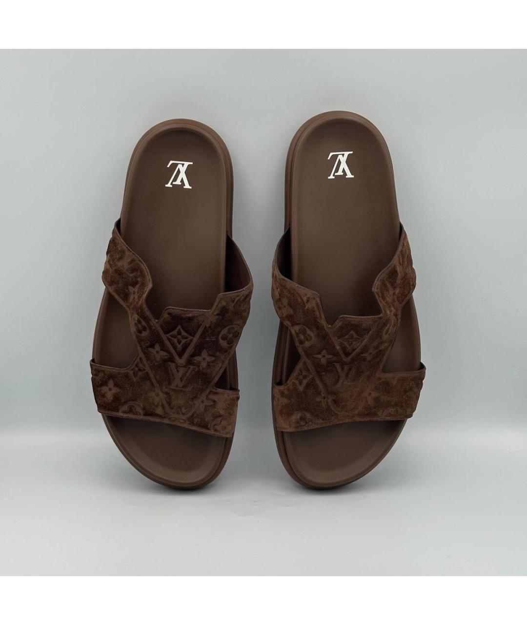 LOUIS VUITTON Коричневые шлепанцы, фото 3