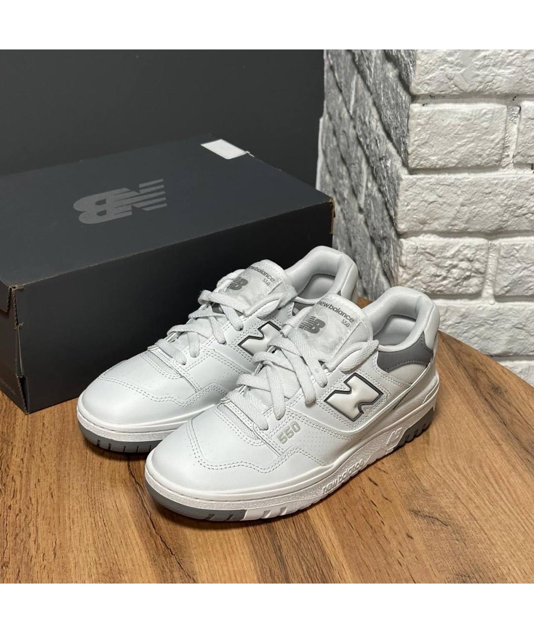 NEW BALANCE Белые кожаные низкие кроссовки / кеды, фото 2