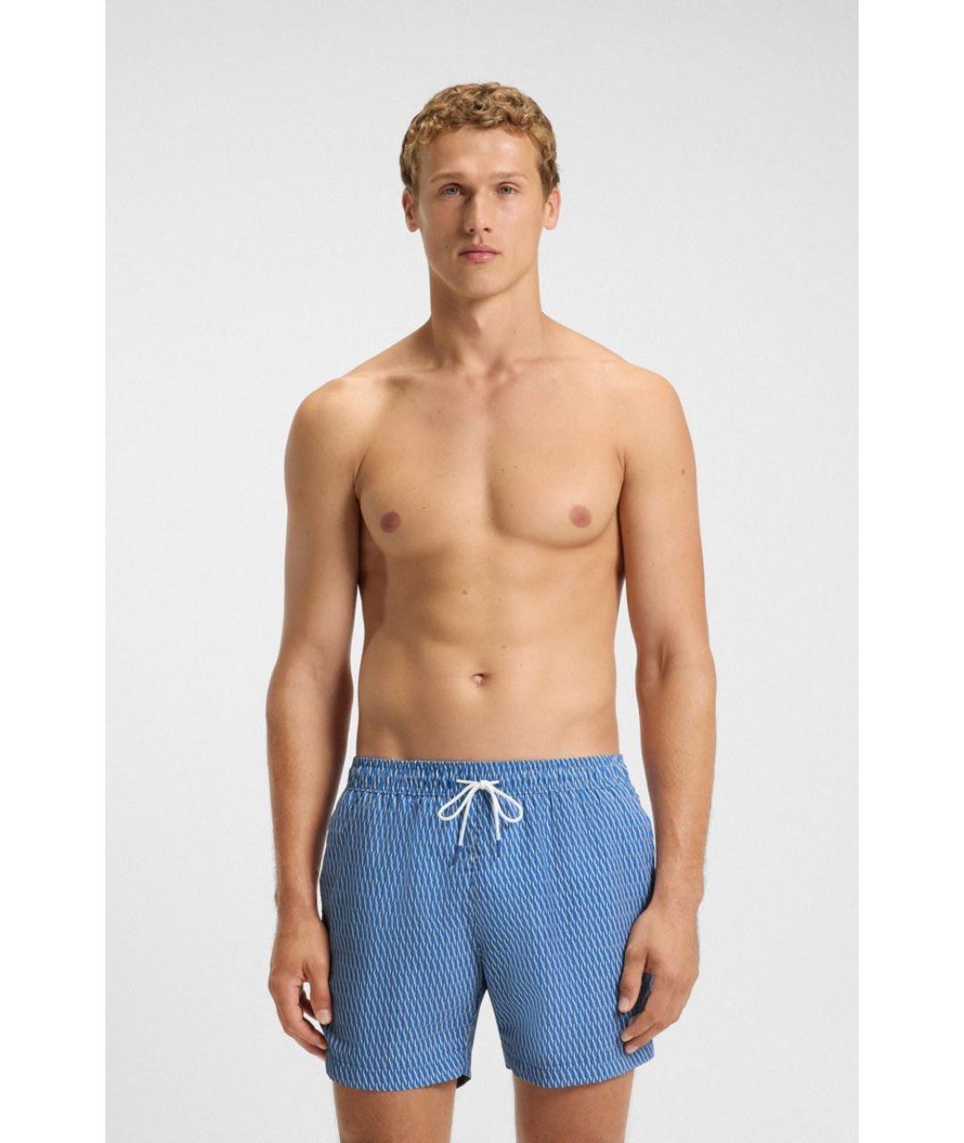 HUGO BOSS Голубые синтетические шорты, фото 2